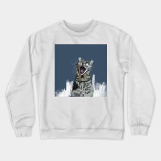 Cute Kitty Yawning Crewneck Sweatshirt